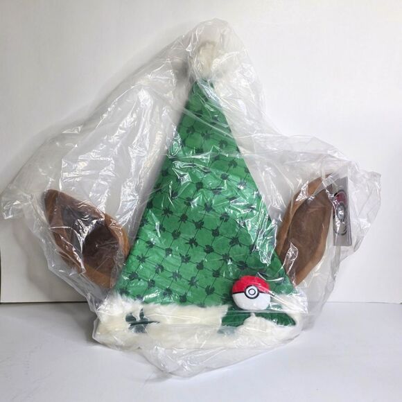 Pokemon Center Eevee Pokemon Holiday Plush Hat One Size Adult Christmas - NEW - Picture 1 of 3